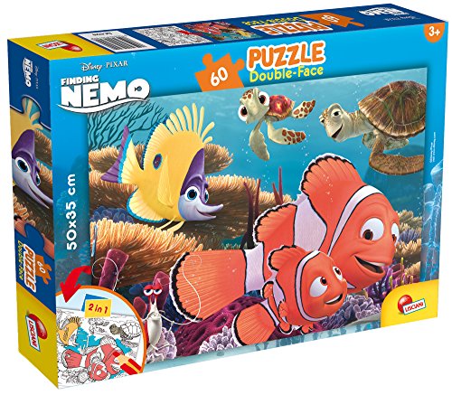 Lisciani Puzzle para niños de 60 piezas 2 en 1, Doble Cara con reverso para colorear - Disney Nemo 47949