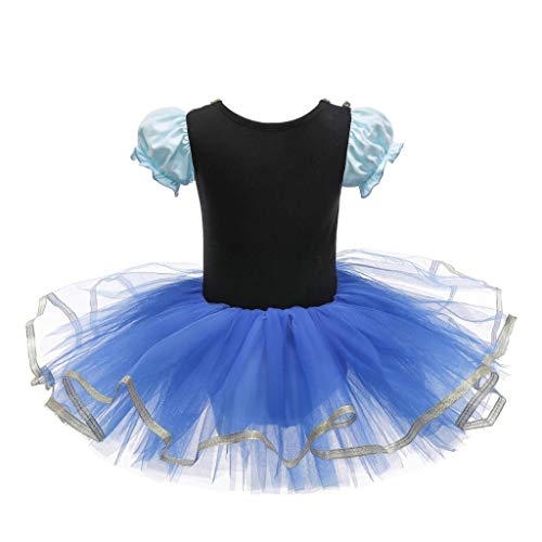 Lito Angels Disfraz Bailarina de Ballet Princesa Anna para Niñas, Vestido Maillot de Danza Baile con Falda Tutu Frozen, Talla 7 a 8 Años, Azul