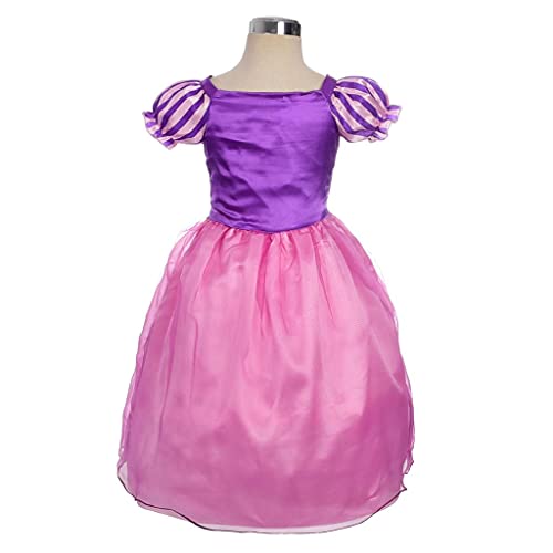 Lito Angels Disfraz de Princesa Rapunzel Vestido de Fiesta de Cumpleaños con Peluca Trenza para Niña Pequeñas, Talla 3 años, Morada