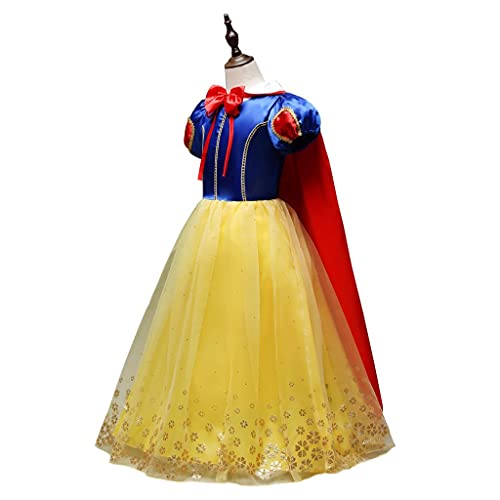 Lito Angels Disfraz Vestido de Princesa Blancanieves con Capa y Accesorios para Niñas Pequeñas Talla 3-4 años