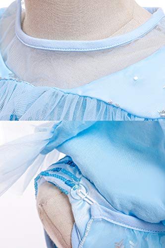 Lito Angels Vestido Princesa Elsa la Reina de las Nieves con Capa, Disfraz Frozen Reino del Hielo para Niñas Talla 3-4 años, C