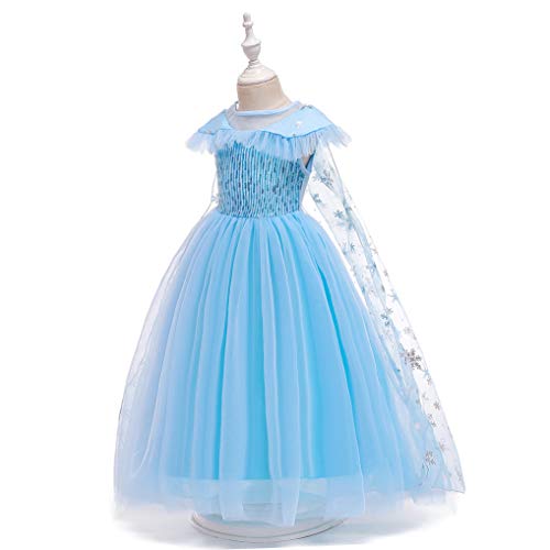 Lito Angels Vestido Princesa Elsa la Reina de las Nieves con Capa, Disfraz Frozen Reino del Hielo para Niñas Talla 3-4 años, C