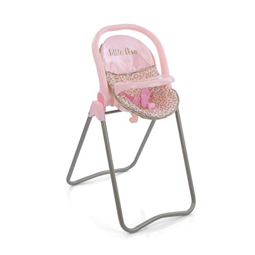 Little Diva Hauck - Silla infantil para muñecas, trona alta, color rosa y dorado