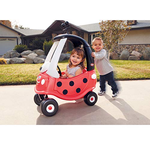 Little Tikes Auto Cozy Coupe Mariquita - Para Montarse, con Bocina que Funciona, Interruptor de Encendido y Tapa de Combustible