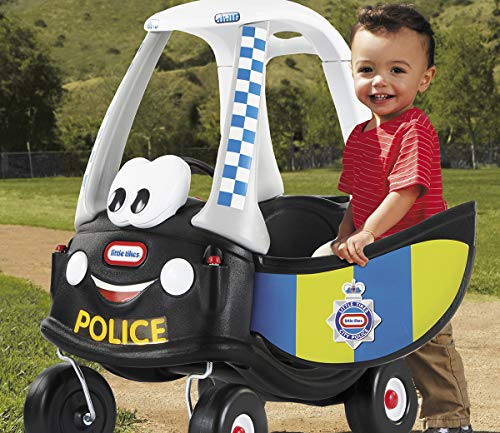 Little Tikes Auto Cozy Coupe Patrulla de Policía - Para Montarse, con Bocina que Funciona, Interruptor de Encendido y Tapa de Combustible