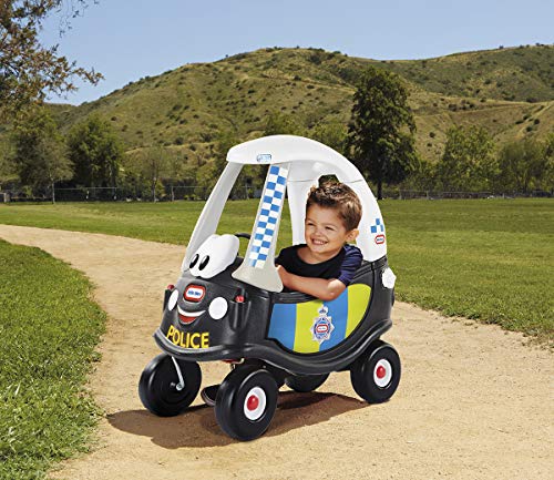 Little Tikes Auto Cozy Coupe Patrulla de Policía - Para Montarse, con Bocina que Funciona, Interruptor de Encendido y Tapa de Combustible