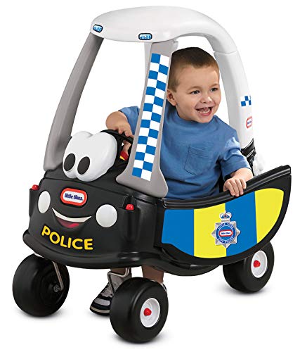 Little Tikes Auto Cozy Coupe Patrulla de Policía - Para Montarse, con Bocina que Funciona, Interruptor de Encendido y Tapa de Combustible