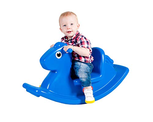 Little Tikes Caballo Mecedor - Juego Activo para Niños Pequeños - Asas de Fácil Agarre y Silla Estable para Mayor Seguridad - Fabricación Duradera - Azul