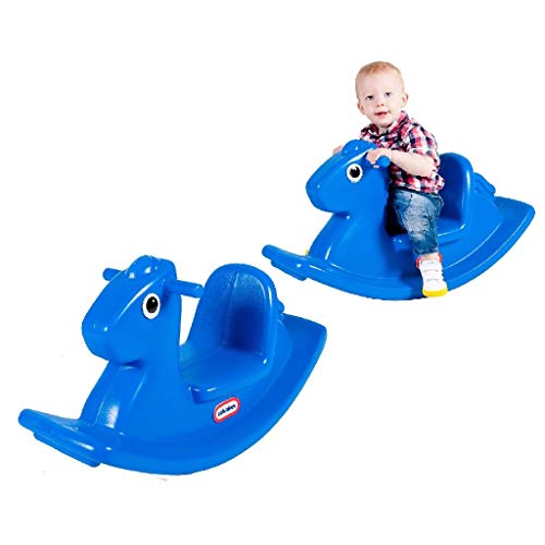 Little Tikes Caballo Mecedor - Juego Activo para Niños Pequeños - Asas de Fácil Agarre y Silla Estable para Mayor Seguridad - Fabricación Duradera - Azul