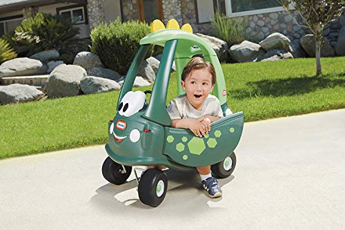 Little Tikes Cozy Coupe Dino - Juguete Para Montarse, Reposapiés Extraíble, Bocina que Funciona, Botón de Arranque y Tapa de Combustible. Edad: a partir de 18 meses