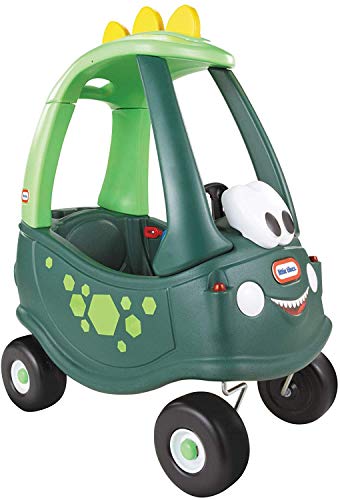 Little Tikes Cozy Coupe Dino - Juguete Para Montarse, Reposapiés Extraíble, Bocina que Funciona, Botón de Arranque y Tapa de Combustible. Edad: a partir de 18 meses