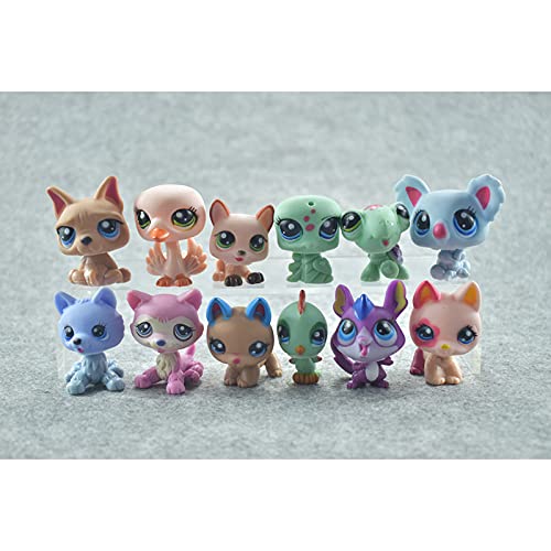 Littlest Pet Shop Toys Mini Figuras LPS Animal Cat Dog Bird Figuras de acción Niños Niños Juguetes de Navidad Regalo 24 unids / Set