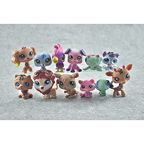 Littlest Pet Shop Toys Mini Figuras LPS Animal Cat Dog Bird Figuras de acción Niños Niños Juguetes de Navidad Regalo 24 unids / Set