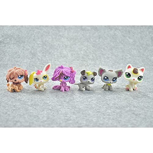 Littlest Pet Shop Toys Mini Figuras LPS Animal Cat Dog Bird Figuras de acción Niños Niños Juguetes de Navidad Regalo 24 unids / Set