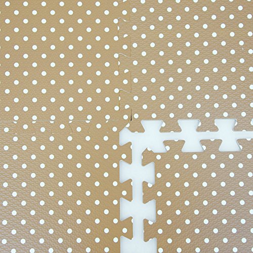 LittleTom Alfombras Puzzle para Bebé Alfombrilla Suelo Goma EVA Beige Puntos