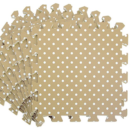 LittleTom Alfombras Puzzle para Bebé Alfombrilla Suelo Goma EVA Beige Puntos