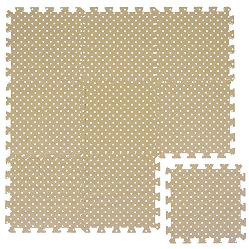 LittleTom Alfombras Puzzle para Bebé Alfombrilla Suelo Goma EVA Beige Puntos