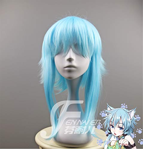 LJYNB Tokio Anime   Sword Art Online Asada Shino cosplay peluca Sinon peluca azul claro envío gratis