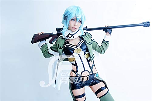 LJYNB Tokio Anime   Sword Art Online Asada Shino cosplay peluca Sinon peluca azul claro envío gratis