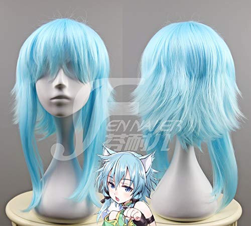 LJYNB Tokio Anime   Sword Art Online Asada Shino cosplay peluca Sinon peluca azul claro envío gratis