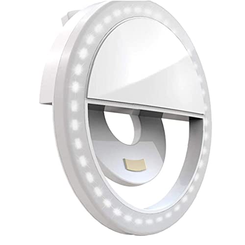 Llenar luz agradable selfie anillo de luz recargable mini clip en selfie círculo de luz con 36 LED para el teléfono inteligente Blanca