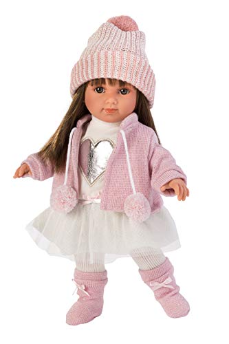 Llorens 53528 Sara - Muñeca con Pelo castaño y Ojos Marrones, 35 cm, Multicolor