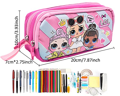 LOL Estuche para lápices - simyron Estuche para papelería LOL Bolsas para bolígrafos Soporte para estuches Organizador de papelería de gran capacidad para niñas, escuela o viajes