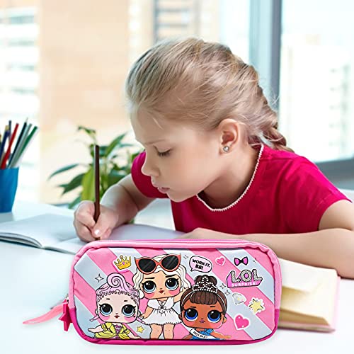 LOL Estuche para lápices - simyron Estuche para papelería LOL Bolsas para bolígrafos Soporte para estuches Organizador de papelería de gran capacidad para niñas, escuela o viajes