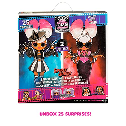 LOL Surprise OMG Movie Magic SPIRIT QUEEN - Muñeca de moda con 25 sorpresas y set de cine/teatro - Serie 1 - Incluye ropa, accesorios y más - Coleccionable - Edad: 4+ años