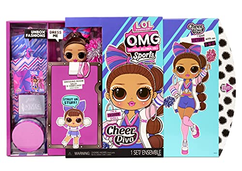 L.O.L. Surprise!- OMG Sports Cheer Diva - Muñeca de Moda Animadora - con 20 sorpresas - Incluye Ropa, Accesorios y más - Coleccionable - para niños a Partir de 3 años, Color (577508C3)