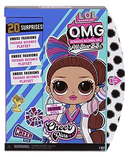 L.O.L. Surprise!- OMG Sports Cheer Diva - Muñeca de Moda Animadora - con 20 sorpresas - Incluye Ropa, Accesorios y más - Coleccionable - para niños a Partir de 3 años, Color (577508C3)