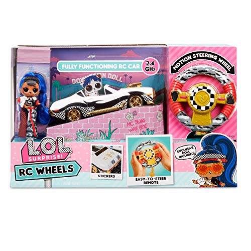 LOL Surprise RC Wheels Auto de Control Remoto con Muñeca de Edición Limitada - Movimiento hacia Adelante y Reversa y Volante Fácil de Manejar