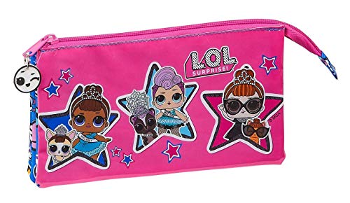 L.O.L Surprise Together Estuche Portatodo Triple Escolar para Niñas, Multicolor