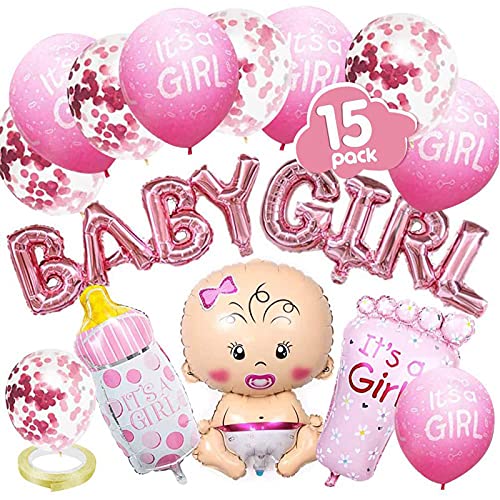 Lostwry baby shower decoracion niña gender reveal decoration pancarta de globo BABY GIRL/ globos de its a girl globos de fiesta para baby shower globos de cumpleaños para niños