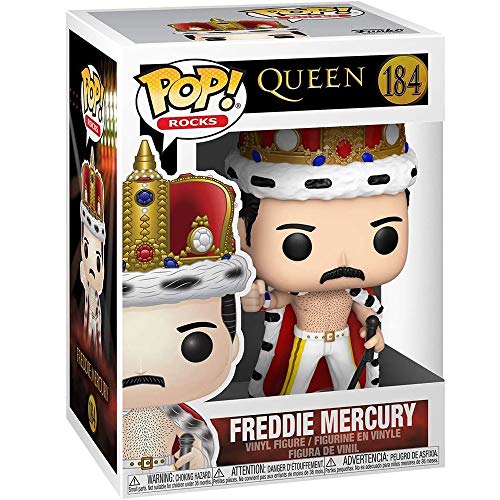 Lotoy Funko Pop Rocks - Queen Freddie Mercury King #184 Vinyl 3.75inch Toy Rocks Star Derivatives Multicolor Gift