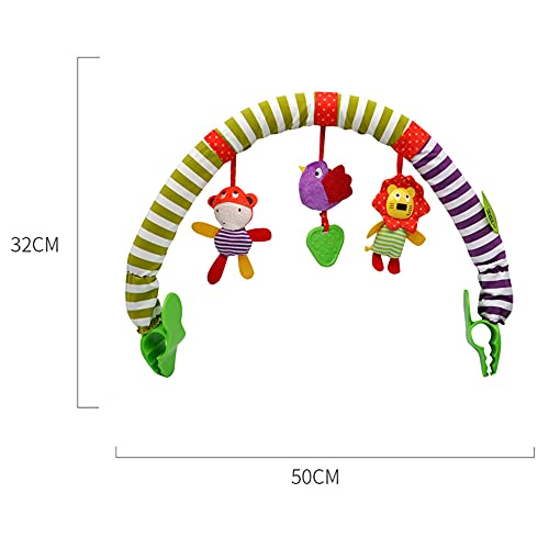 LOVONLIVE Arco de juguete para bebé – lindo paño de bosque para pájaros de animales, juguete para bebé, viaje, juego de actividad, barra de bebé o cuna, 0 meses (serie de animales del bosque)