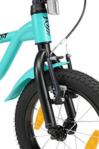 LÖWENRAD Bicicleta Infantil para niños y niñas a Partir de 3-4 años | Bici 14" Pulgadas con Frenos | Turquesa