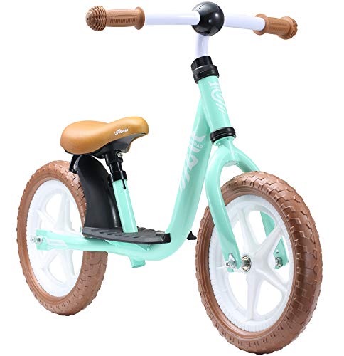 LÖWENRAD Bicicleta sin Pedales para niños y niñas a Partir de 3 - 4 año, Bici 12" Ligero (3KG) con sillín y manubrio Regulable, Turquesa