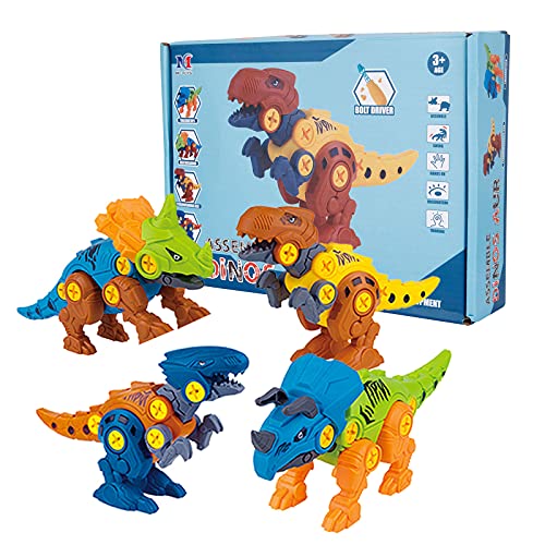 LQKYWNA Take Apart Dinosaur Toys, Paquete De 4 Juguetes Educativos De Dinosaurios con Taladro para Niños, Ejercicio, Habilidad Práctica, Regalo para Niños De 3 A 6 Años