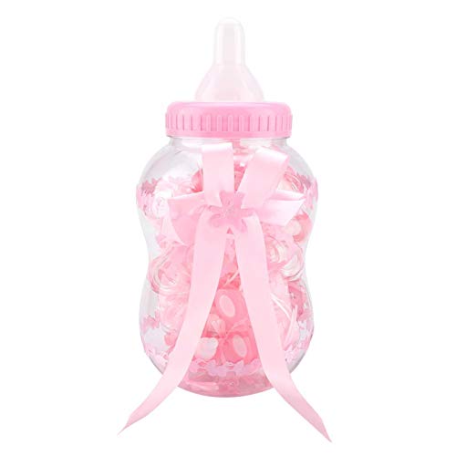 Lsaardth Botellas de Dulces para bebés de 30 Piezas, Cajas de Dulces con Forma de biberón Lindo para decoración de Fiestas de Bautizo de Eventos(Rosado)