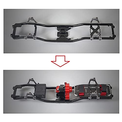 LSB-SHOWER Receptor de Radio de Metal, Montaje de Caja, Soporte Fijo, viga de Refuerzo de chasis para Piezas de Coche de Oruga RC Axial SCX10 1/10 ( Color : As Shown )