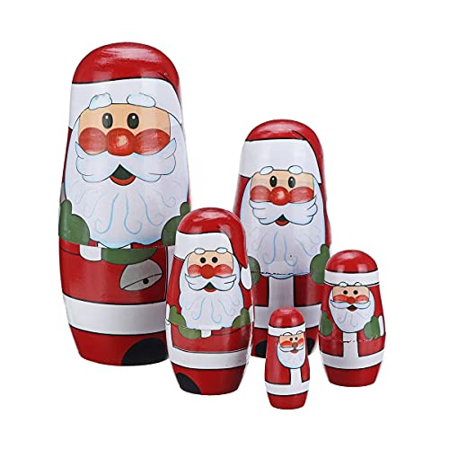 LUAN Matrioska Rusia Matryoshka Muñecas Hecho a Mano Christams Santa Nesting Dolls Set Matryoshka Muñecas Juguetes Decoración para el hogar Niños Muñecas Rusas Matrioska (Color : K)