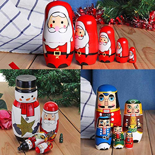 LUAN Matrioska Rusia Matryoshka Muñecas Hecho a Mano Christams Santa Nesting Dolls Set Matryoshka Muñecas Juguetes Decoración para el hogar Niños Muñecas Rusas Matrioska (Color : K)