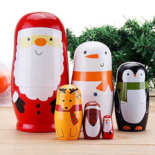 LUAN Matrioska Rusia Matryoshka Muñecas Hecho a Mano Christams Santa Nesting Dolls Set Matryoshka Muñecas Juguetes Decoración para el hogar Niños Muñecas Rusas Matrioska (Color : K)