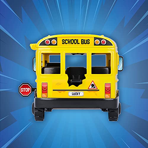 LUCKY BOB El Bus Escolar | Playset con 1 Autobús vehículo con múltiples interacciones y 2 Figuras exclusivas de Lucky Bob - Juguetes y regalos para niños +3 años