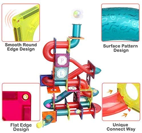 LUKAT Bloques Magneticos, Bloques de Construcción Magnéticos Infantiles 125 Piezas De Juguetes De ConstruccióN De Tubos 3D De 3 4 5 6 7 8 AñOs Stem Magneticas Juguetes Creativos y Educativos