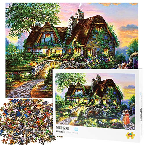 Lunriwis Puzzle de 1000 Piezas para Adultos, Casa de Campo Obra de Arte de Juego de Rompecabezas para Adultos,Adolescentes(70x50cm) (Country House)