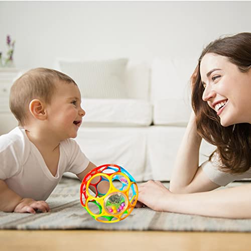 luukiy Oball Rattle Ball, Pelota Bebe, Pelota Sensorial Bebe, Bolas De Sonajero Sensorial, para Bebé, Sonajeros Bebe,Juguete Sensorial De Aprendizaje Temprano