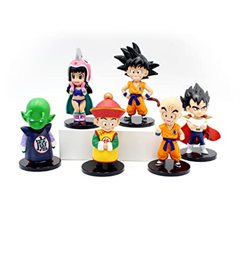 LXYY 6 Unids / Set Dragon Ball Z 9-10 Cm Goku Vegeta Piccolo Kuririn Figura Super Saiyan Juguete Dragon Ball Super Anime Goku Estatuilla Juguete Coleccionable