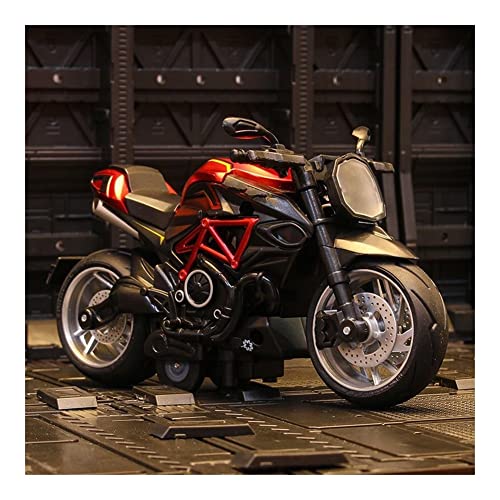 LYJB 1:14 para Ka-wasaki GST R simulación Motocicleta aleación Modelo de Coche luz Efectos de Sonido Carreras para niños colección de Regalos Adornos en Miniatura Modelo de Motocicleta